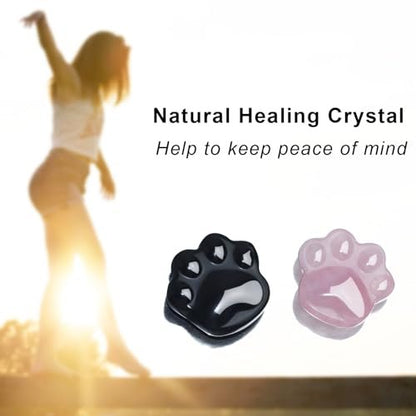 Schwarzer Obsidian Katzenkristall – Heilsteine, natürlicher Sorgenstein gegen Angst & Stress, Kristallgeschenk für Katzenliebhaber, Meditation & Energiebalance