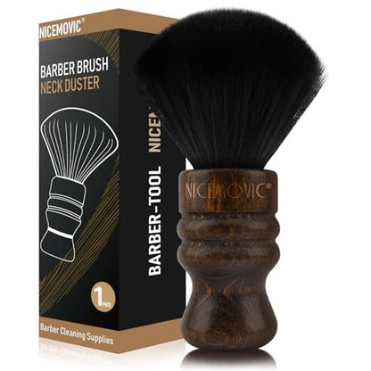 NICEMOVIC Großer Barber Nackenbürsten-Pinsel – Professionelle Friseur-Reinigungsbürste aus Nylon für Herren, Vatertagsgeschenk, Haarschneide-Zubehör