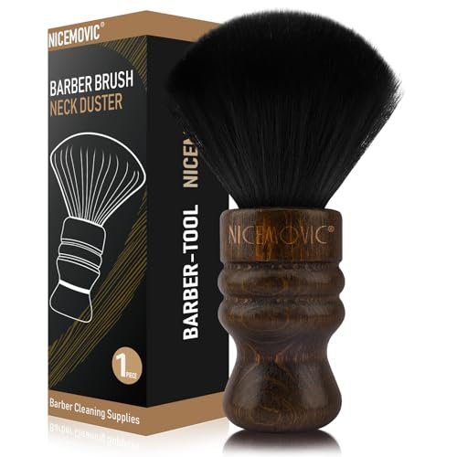 NICEMOVIC Großer Barber Nackenbürsten-Pinsel – Professionelle Friseur-Reinigungsbürste aus Nylon für Herren, Vatertagsgeschenk, Haarschneide-Zubehör