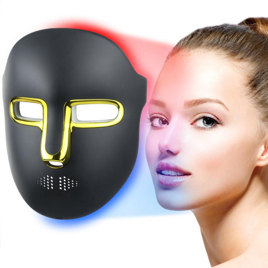 Kelyoo Rotlichttherapie-Gesichtsmaske – LED-Gesichtsmaske mit rotem und blauem LED- und Infrarotlicht, Anti-Aging- und Hautunreinheiten-Behandlung