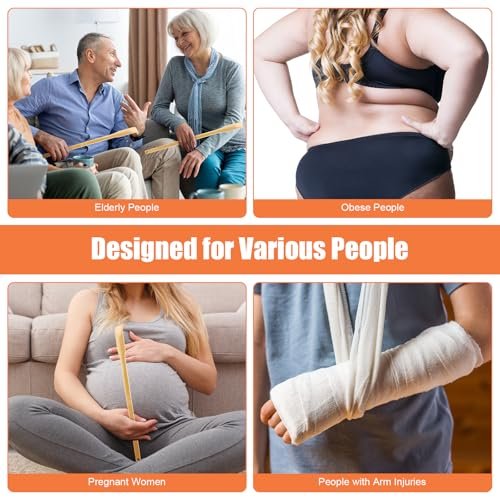 NICEMOVIC 6er-Pack Bambus-Rückenkratzer für Männer und Frauen, Geschenk für Senioren, 42 cm langer Griff, ideal als Weihnachtsgeschenk oder Ostergeschenk