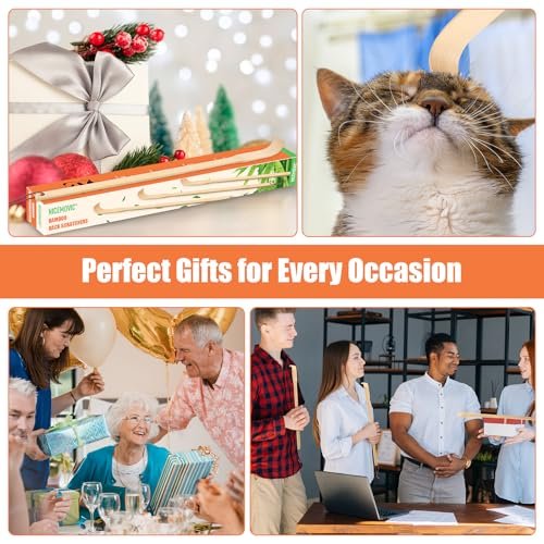 NICEMOVIC 6er-Pack Bambus-Rückenkratzer für Männer und Frauen, Geschenk für Senioren, 42 cm langer Griff, ideal als Weihnachtsgeschenk oder Ostergeschenk