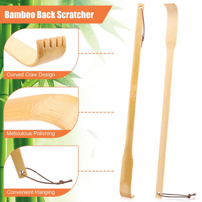 NICEMOVIC 6er-Pack Bambus-Rückenkratzer für Männer und Frauen, Geschenk für Senioren, 42 cm langer Griff, ideal als Weihnachtsgeschenk oder Ostergeschenk