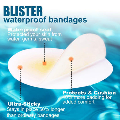 Hydrokolloid Blasenpflaster für die Ferse – 30 Stück lange Streifen – dicke Gelpads, wasserdicht, starker Halt – Schutz für die Rückseite des Fußes (Spot, Einheitsgröße)
