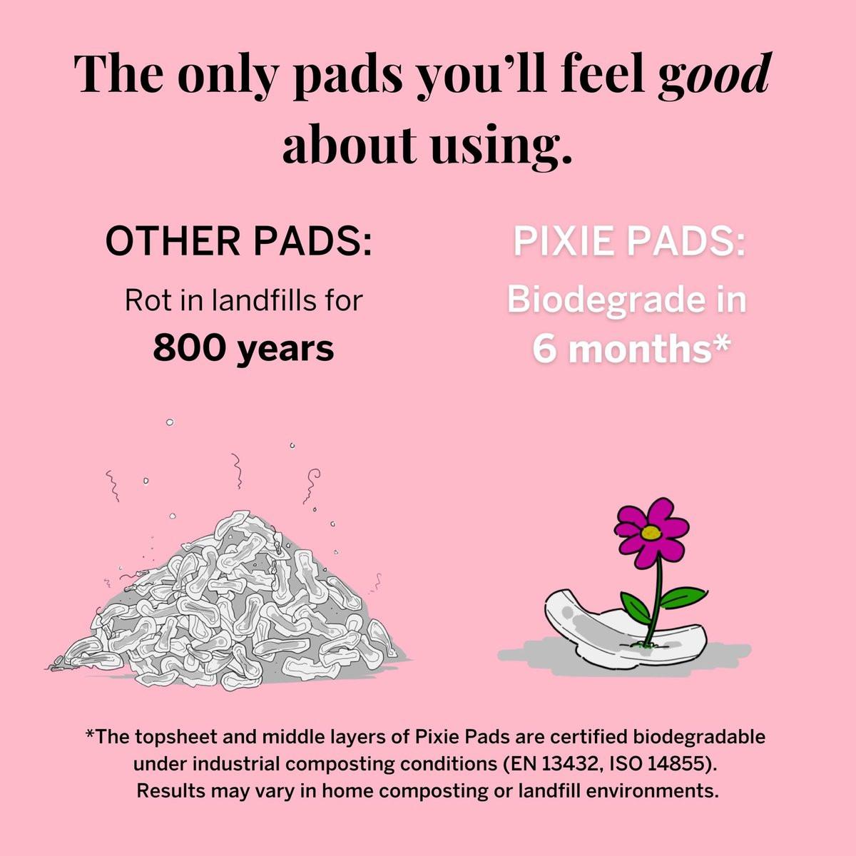 Pixie Bio-Baumwolle Ultra Dünne Reguläre Binden mit Flügeln – Bequemer, auslaufsicherer Schutz für den täglichen Bedarf – Hypoallergen, unparfümiert, weich & atmungsaktiv – Umweltfreundlich, 12 Stück