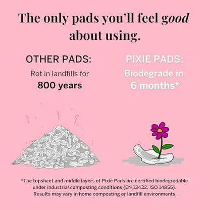 Pixie Bio-Baumwolle Ultra Dünne Reguläre Binden mit Flügeln – Bequemer, auslaufsicherer Schutz für den täglichen Bedarf – Hypoallergen, unparfümiert, weich & atmungsaktiv – Umweltfreundlich, 12 Stück