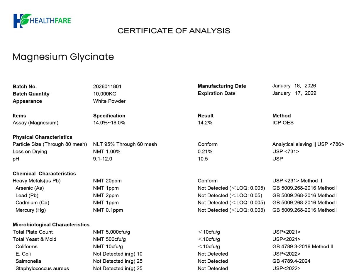 HealthFare Magnesium Glycinat 500 mg | 240 vegane Kapseln | Hochabsorbierendes cheliertes Magnesium | Glutenfrei | Nicht-GVO | Hergestellt in den USA