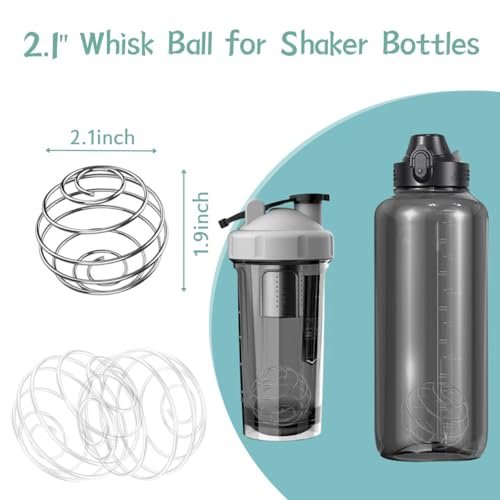 KASBEE Shaker Balls 2,1 Zoll, 2er-Pack Mixkugeln, 304 Edelstahl, klumpenfrei, für Shaker Cups, Mixerflaschen, Einmachgläser, Proteinshakes, Smoothies