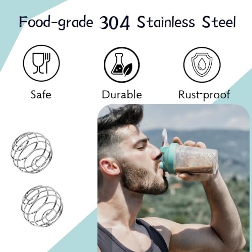 KASBEE Shaker Balls 2,1 Zoll, 2er-Pack Mixkugeln, 304 Edelstahl, klumpenfrei, für Shaker Cups, Mixerflaschen, Einmachgläser, Proteinshakes, Smoothies