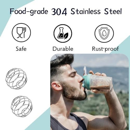 KASBEE Shaker Balls 2,1 Zoll, 2er-Pack Mixkugeln, 304 Edelstahl, klumpenfrei, für Shaker Cups, Mixerflaschen, Einmachgläser, Proteinshakes, Smoothies