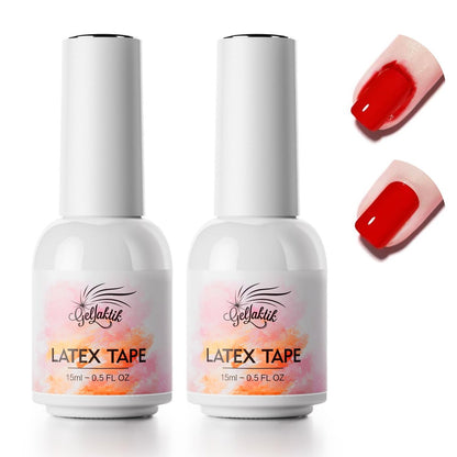 GELLAKTIK Liquid Latex für Nägel 2er-Pack, 15 ml schnell trocknender peel-off Nagelhautschutz, Nagellack-Barriereschutz für Nagelkunst DIY Maniküre