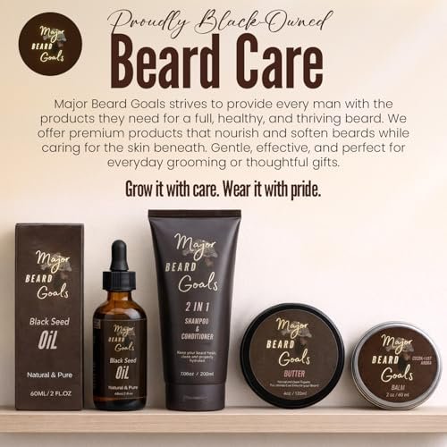 Major Beard Goals: 2-in-1 Bartwäsche & Conditioner für Männer – Sanftes Herrenshampoo für Bartpflege & Wachstum, macht weich, beruhigt, hydratisiert & nährt Gesichtshaare, mit natürlichen Inhaltsstoffen – 200 ml