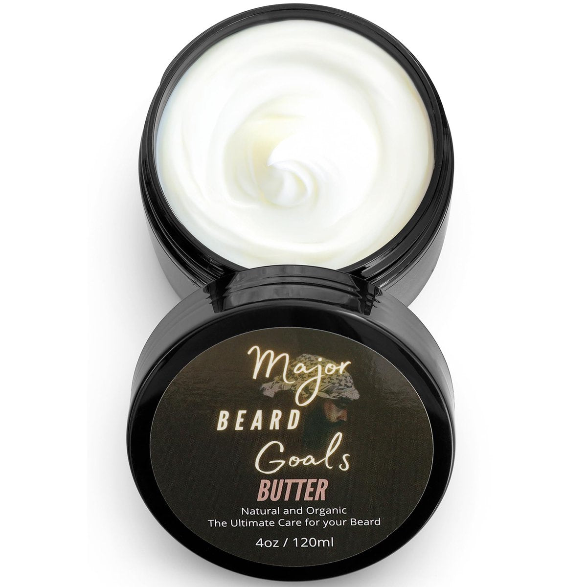 Major Beard Goals Bartbutter für Männer – Leave-In Softener für Bart & Schnurrbart, Feuchtigkeitscreme reduziert Juckreiz – Jamaican Black Castor Oil, Biotin, Kollagen & Sheabutter – 118 ml