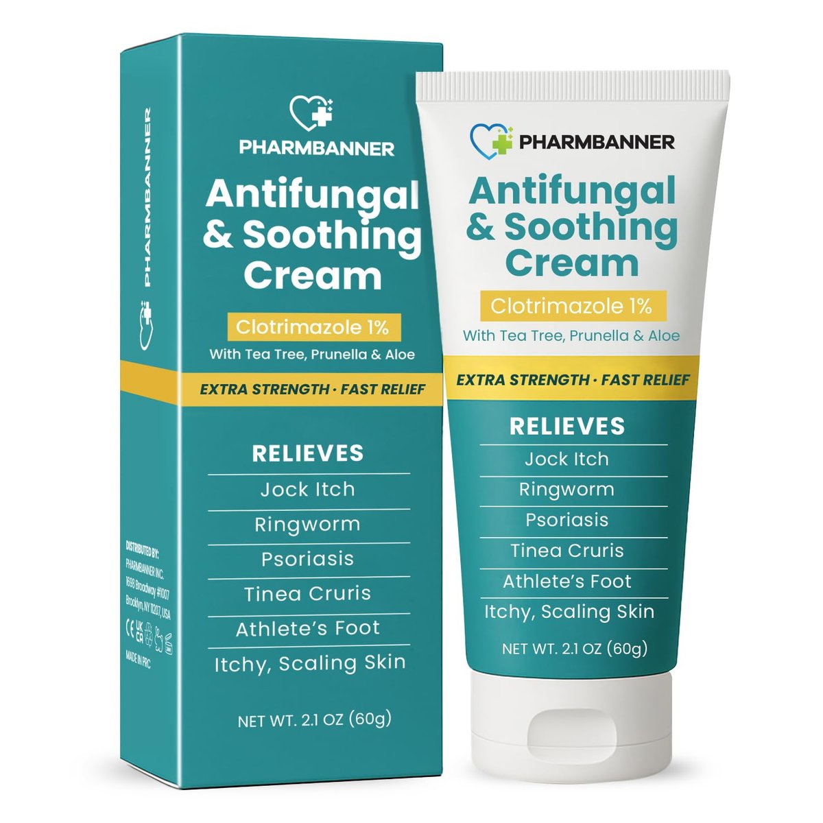 Antimykotische Creme gegen Juckreiz, Ringelflechte, Psoriasis und Fußpilz – Extra starke Linderung für juckende, brennende Haut – Schnell wirkende Formel bei Tinea cruris, Tinea versicolor und Hautirritationen