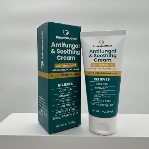 Antimykotische Creme gegen Juckreiz, Ringelflechte, Psoriasis und Fußpilz – Extra starke Linderung für juckende, brennende Haut – Schnell wirkende Formel bei Tinea cruris, Tinea versicolor und Hautirritationen