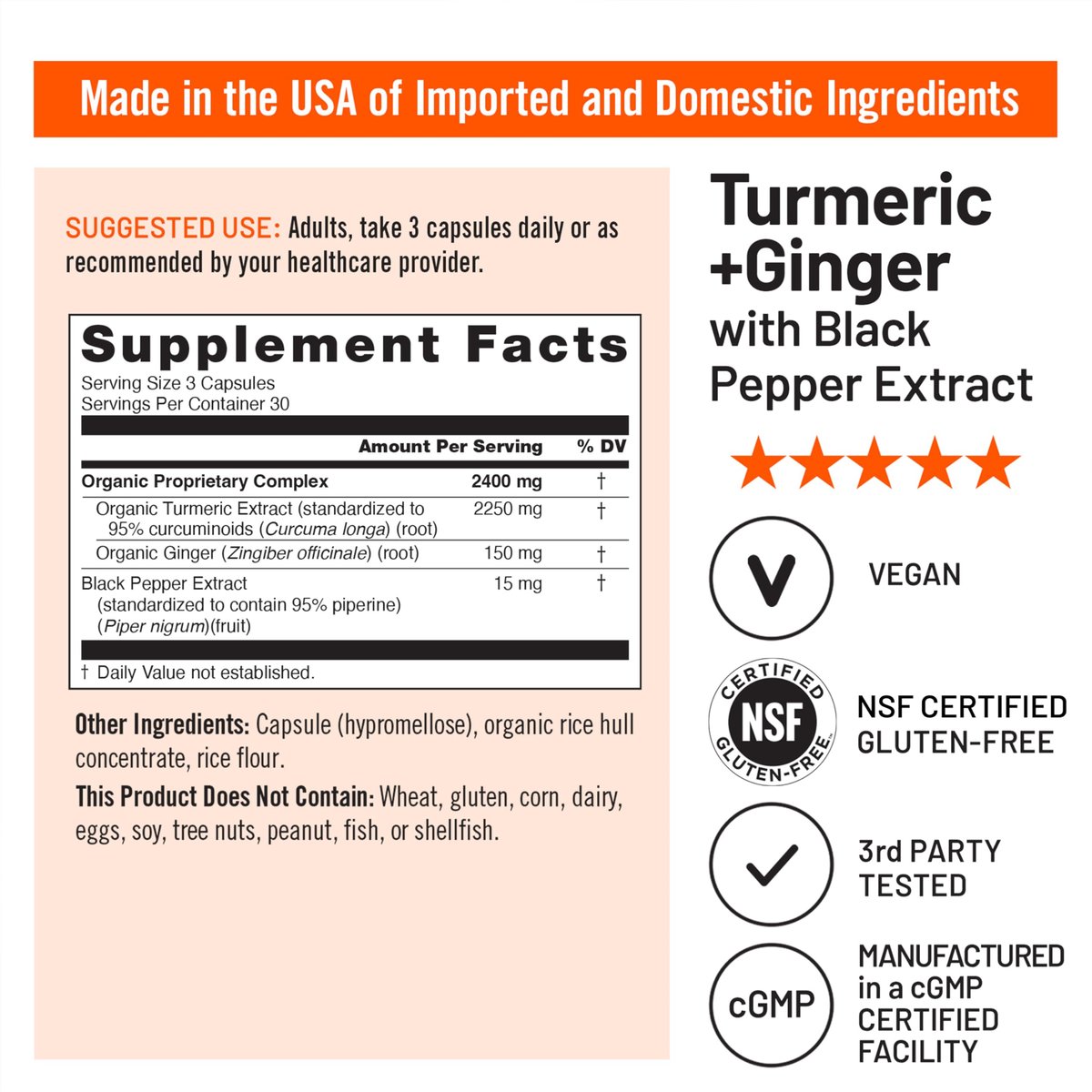 NatureWise Curcumin mit Ingwer 2400 mg – Hochdosiertes Kurkuma-Extrakt mit 2100 mg Curcuminoiden – Extra stark & hoch bioverfügbar – Vegan, Nicht-GVO – 90 Kapseln (30 Tage Vorrat)