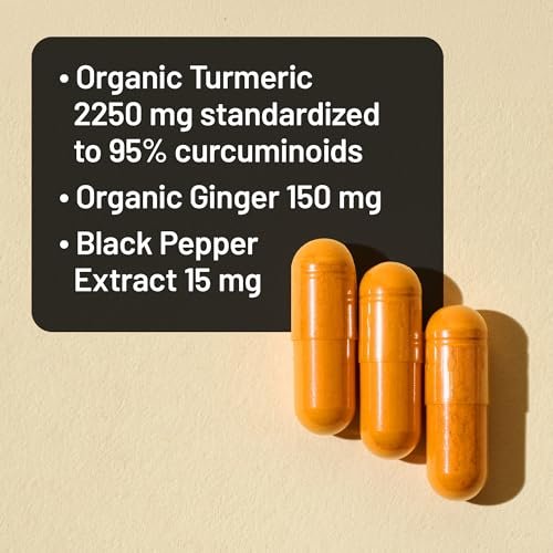NatureWise Curcumin mit Ingwer 2400 mg – Hochdosiertes Kurkuma-Extrakt mit 2100 mg Curcuminoiden – Extra stark & hoch bioverfügbar – Vegan, Nicht-GVO – 90 Kapseln (30 Tage Vorrat)