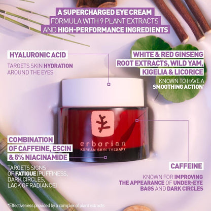 Erborian Skin Therapy Eye Cream – Multi-Perfecting Anti-Aging Augencreme mit Koffein, 15 ml