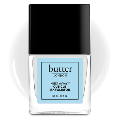 butter LONDON Nagelhautentferner Liquid, Melt Away – Nagelhaut-Weichmacheröl Exfoliator zur sanften Entfernung trockener und überwachsener Haut – Nagelpflege für saubere und gesund aussehende Nägel, Heim-Maniküre & Pediküre, 6 ml