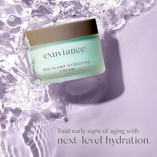 EXUVIANCE Pro-Plump Hydrating Cream – Straffende und feuchtigkeitsspendende Anti-Aging-Gesichtscreme mit Hyaluronsäure und Peptidkomplex, 1,6 oz