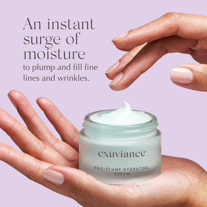 EXUVIANCE Pro-Plump Hydrating Cream – Straffende und feuchtigkeitsspendende Anti-Aging-Gesichtscreme mit Hyaluronsäure und Peptidkomplex, 1,6 oz