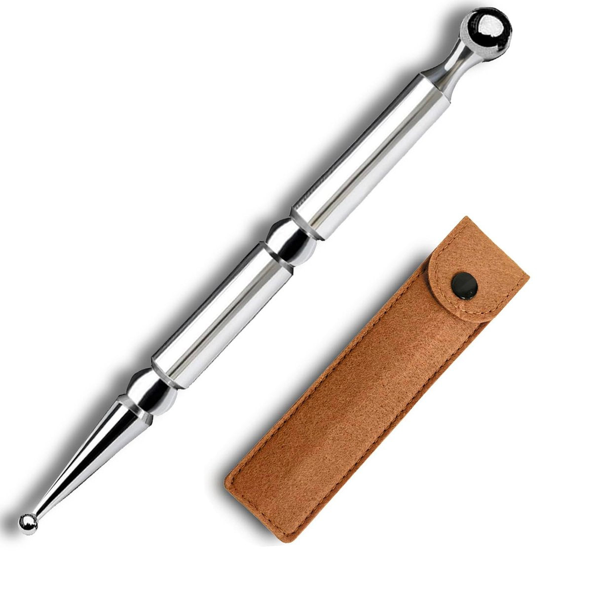BYYDDIY Edelstahl Doppelkopf-Gesichtsreflexzonen-Werkzeug, Ohr-Massagegerät, Körperpunkt-Sonde & Triggerpunkt-Massager für Tiefengewebe (P-S)