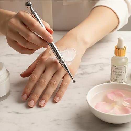 BYYDDIY Edelstahl Doppelkopf-Gesichtsreflexzonen-Werkzeug, Ohr-Massagegerät, Körperpunkt-Sonde & Triggerpunkt-Massager für Tiefengewebe (P-S)