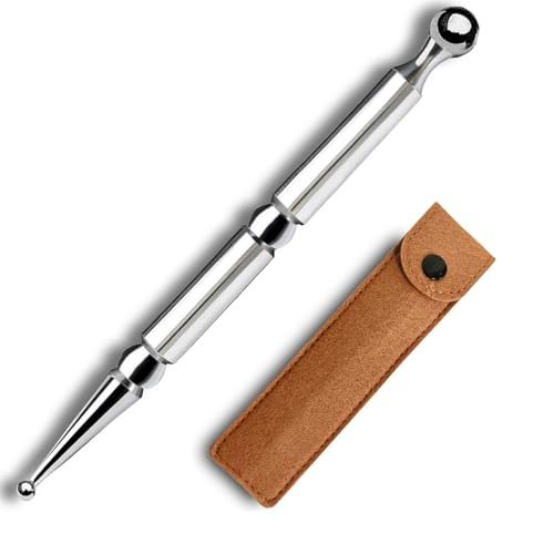 BYYDDIY Edelstahl Doppelkopf-Gesichtsreflexzonen-Werkzeug, Ohr-Massagegerät, Körperpunkt-Sonde & Triggerpunkt-Massager für Tiefengewebe (P-S)