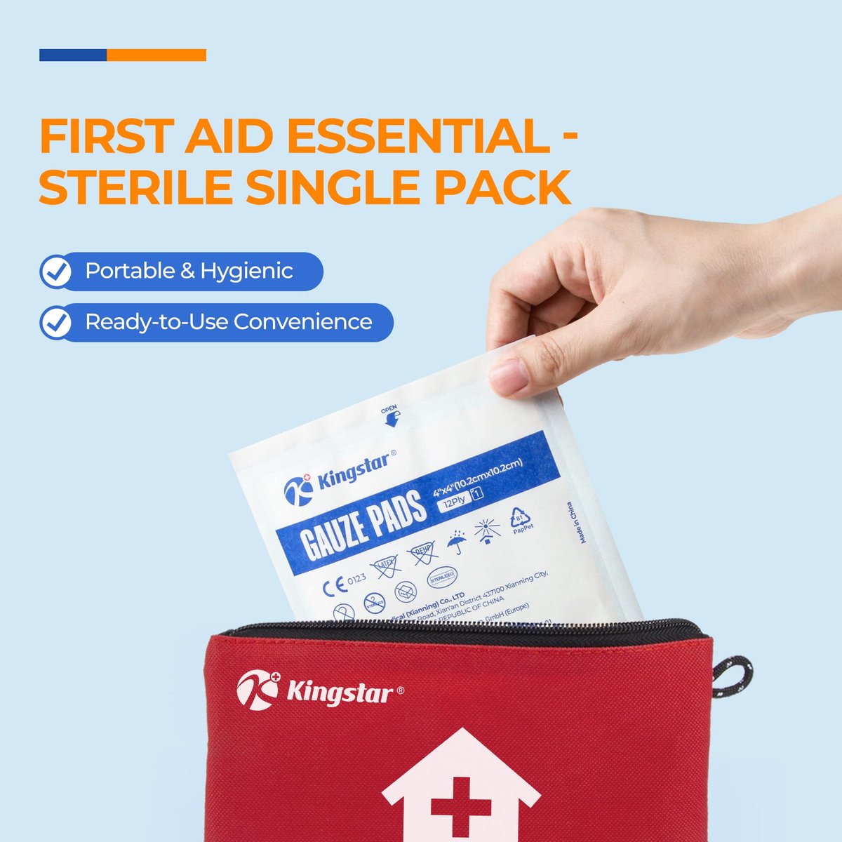 100 Stück sterile Mullkompressen 10x10 cm 12-lagig, 100% Baumwolle, große Wundauflagen, hoch saugfähig, Krankenhausqualität für Erste Hilfe & chirurgische Verbände