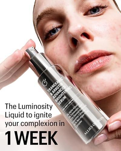 Allies of Skin Tranexamic & Arbutin Advanced Brightening Serum | Leichtes tägliches Serum mit Peptiden | 3% Tranexamsäure, belebt müde Haut | 1,6 fl oz