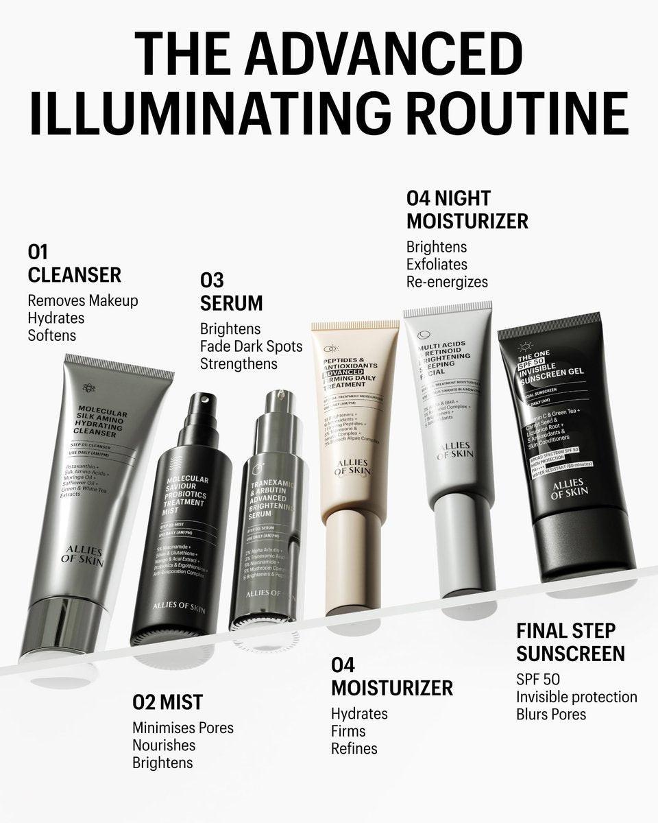 Allies of Skin Tranexamic & Arbutin Advanced Brightening Serum | Leichtes tägliches Serum mit Peptiden | 3% Tranexamsäure, belebt müde Haut | 1,6 fl oz