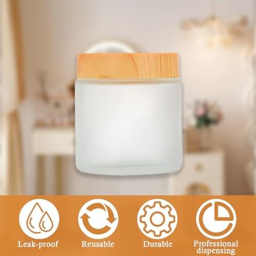 2 Stück 100 ml / 3,4 oz Leere Weiße Mattglas-Flaschen mit Plastikdeckel und Inneneinsatz – Tragbare Cremes, Lotionen, Peelings, DIY Kosmetik-Aufbewahrungsbehälter