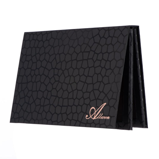Allwon 2-lagige Buchförmige Magnetische Palette Große Leere Make-up Aufbewahrungsbox für Lidschatten, Lippenstift, Puder (Schwarz)