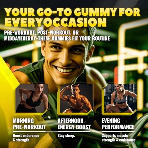 GlucoBio Creatin-Monohydrat Gummis (5g) – Pre-Workout Energie & Muskelwachstum für Männer & Frauen | Ananas-Elektrolyt-Gummis (135 Stück)