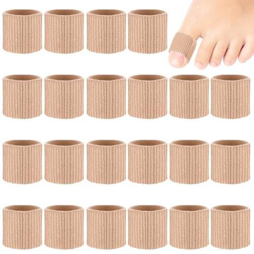 Blulu 24 Stück Zehenröhrchen 0,98 Zoll Polsterung Mais Pads für Zehen Hülsen Weiche Gel Schützer für Polsterung Hühneraugen Blasen Hornhaut 3 Größen (Hautfarbe, Große Größe)
