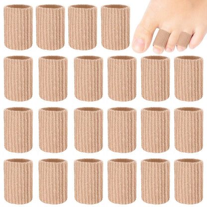 Blulu 24 Stück Zehenröhrchen 0,98 Zoll Polsternde Kornpads für Zehen, weiche Gel-Schutzpolster gegen Hühneraugen, Blasen, Hornhaut, 3 Größen (Hautfarbe, Mittel)