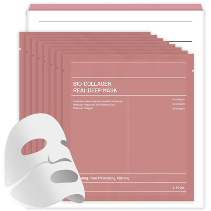 Bukamkom 8er-Pack Kollagen-Gesichtsmaske, Hydrogel-Übernachtmaske für Feuchtigkeit & Beruhigung, Hydrogel-Kollagen-Gesichtsmaske, Gesichtsmasken Hautpflege