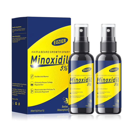 5% Minoxidil mit Biotin – Haarausfall Behandlung für Frauen & Männer, Haarwuchs Spray für Kopfhaut & Bart, verbessert das Erscheinungsbild von dünner werdendem Haar, 120 ml