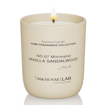 M&SENSE Natürliche Sojakerze | Vanille Sandelholz | 5,3 oz | Mini Frühlingsduftkerzen für Entspannung, Valentinstag Geschenk, Wohnkultur | für Schlafzimmer, Büro, Party Klein