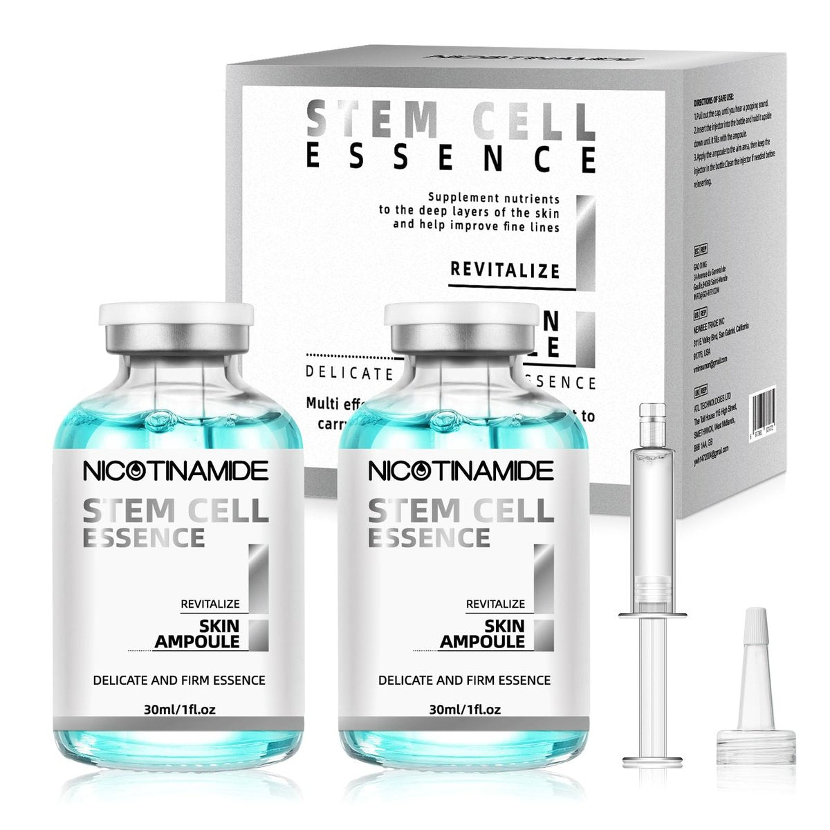 Stammzellen-Serum für das Gesicht, 2 Stück Microneedling Serum Ampulle für Anti-Aging, Reduziert das Erscheinungsbild von Falten und Narben, Feuchtigkeitsspendendes Gesichtsserum für die Verwendung mit und ohne Mikronadel