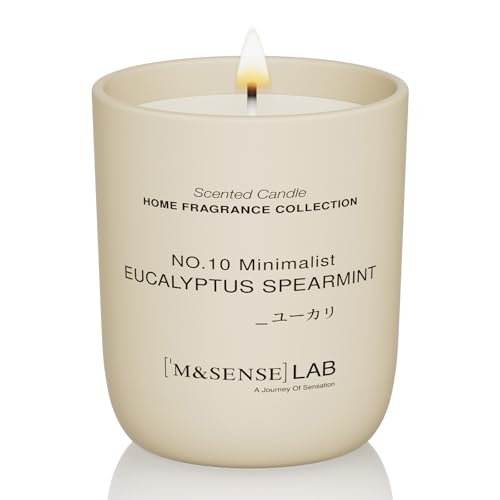M&SENSE Natürliche Sojakerze | Eukalyptus Minze | 5,3 oz | Mini Frühlingsduftkerzen für Entspannung, Geschenk zum Valentinstag, Wohndekoration | für Schlafzimmer, Büro, Party Klein