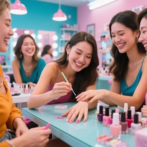 6-teiliges Nagelkunst-Pinselset – Professionelle Nailart-Designstifte mit Gel-Verlängerungspinsel, Polierpinsel, Aufbaupinsel, Linerpinsel, Schnitzpinsel & Dotting-Pen für Acryl/Gel/Nagellack, DIY zu Hause & im Salon