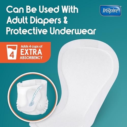 Inspire Ultra Saugfähige Inkontinenz-Booster-Pads | Absorbiert über 4 Tassen! | Für Frauen oder Männer, Klebestreifen zur Verwendung in Inkontinenzunterwäsche und Windeln auslaufsicher (22 Stück)