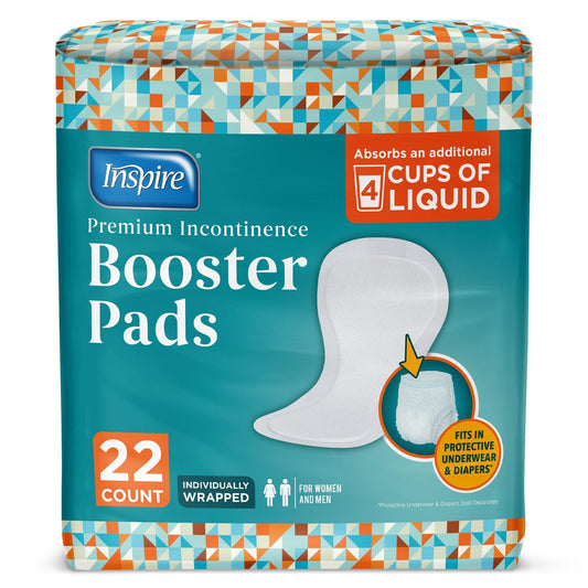 Inspire Ultra Saugfähige Inkontinenz-Booster-Pads | Absorbiert über 4 Tassen! | Für Frauen oder Männer, Klebestreifen zur Verwendung in Inkontinenzunterwäsche und Windeln auslaufsicher (22 Stück)