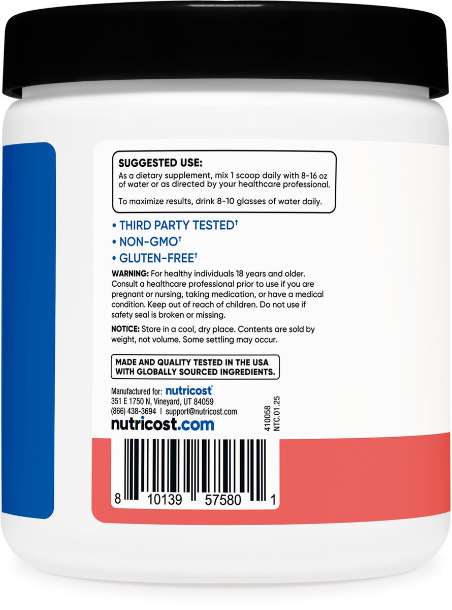 Nutricost Creatin-Monohydrat + Hydration Wassermelone Geschmack (30 Portionen) - 7 Vitamine & Mineralstoffe, 5000 mg Creatin pro Portion
