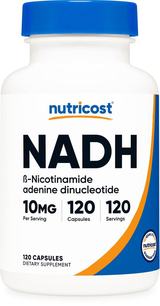 Nutricost NADH 10 mg pro Portion – 120 Kapseln – B-Nicotinamidadenindinukleotid, vegan, glutenfrei