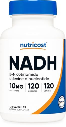 Nutricost NADH 10 mg pro Portion – 120 Kapseln – B-Nicotinamidadenindinukleotid, vegan, glutenfrei