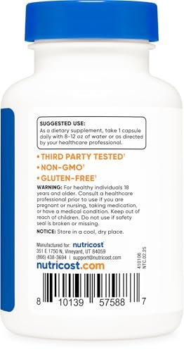 Nutricost NADH 10 mg pro Portion – 120 Kapseln – B-Nicotinamidadenindinukleotid, vegan, glutenfrei