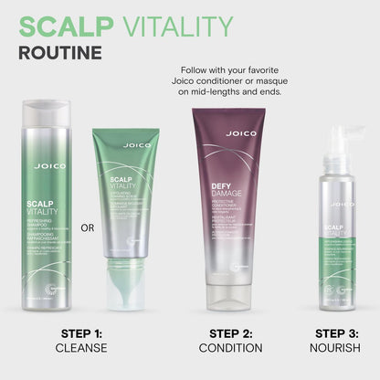 Joico Scalp Vitality Peeling-Schaum – Für eine gesunde & ausgeglichene Kopfhaut bei trockener, fettiger und juckender Kopfhaut – Entfernt überschüssiges Öl & Produktrückstände – Kühlendes Gefühl – 177 ml