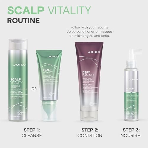 Joico Scalp Vitality Peeling-Schaum – Für eine gesunde & ausgeglichene Kopfhaut bei trockener, fettiger und juckender Kopfhaut – Entfernt überschüssiges Öl & Produktrückstände – Kühlendes Gefühl – 177 ml